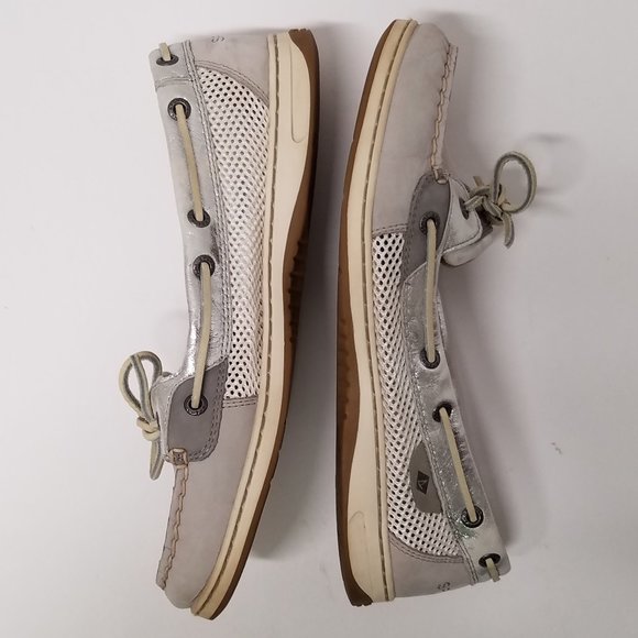 Sperry Topsider Gray & Silver Metallic Angelfish Boat Shoe - Picture 13 of 16